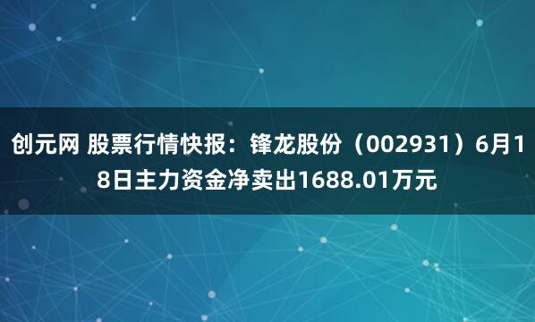 创元网 股票行情快报：锋龙股份（002931）6月18日主力资金净卖出1688.01万元